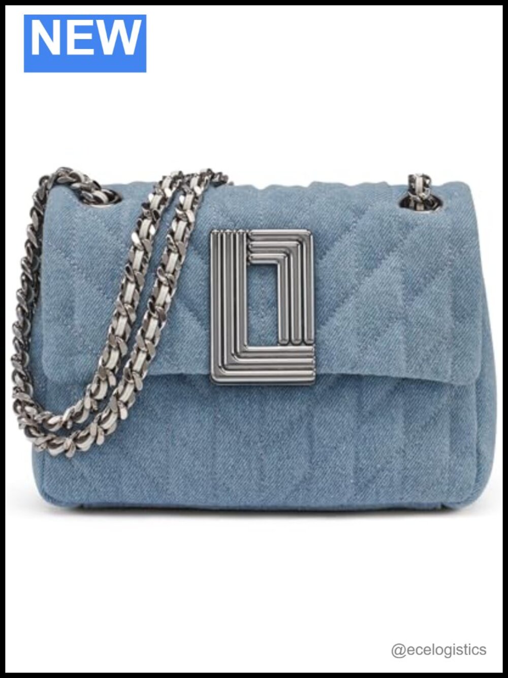Karl Lagerfeld Leather Crossbody Bag with Chain Strap